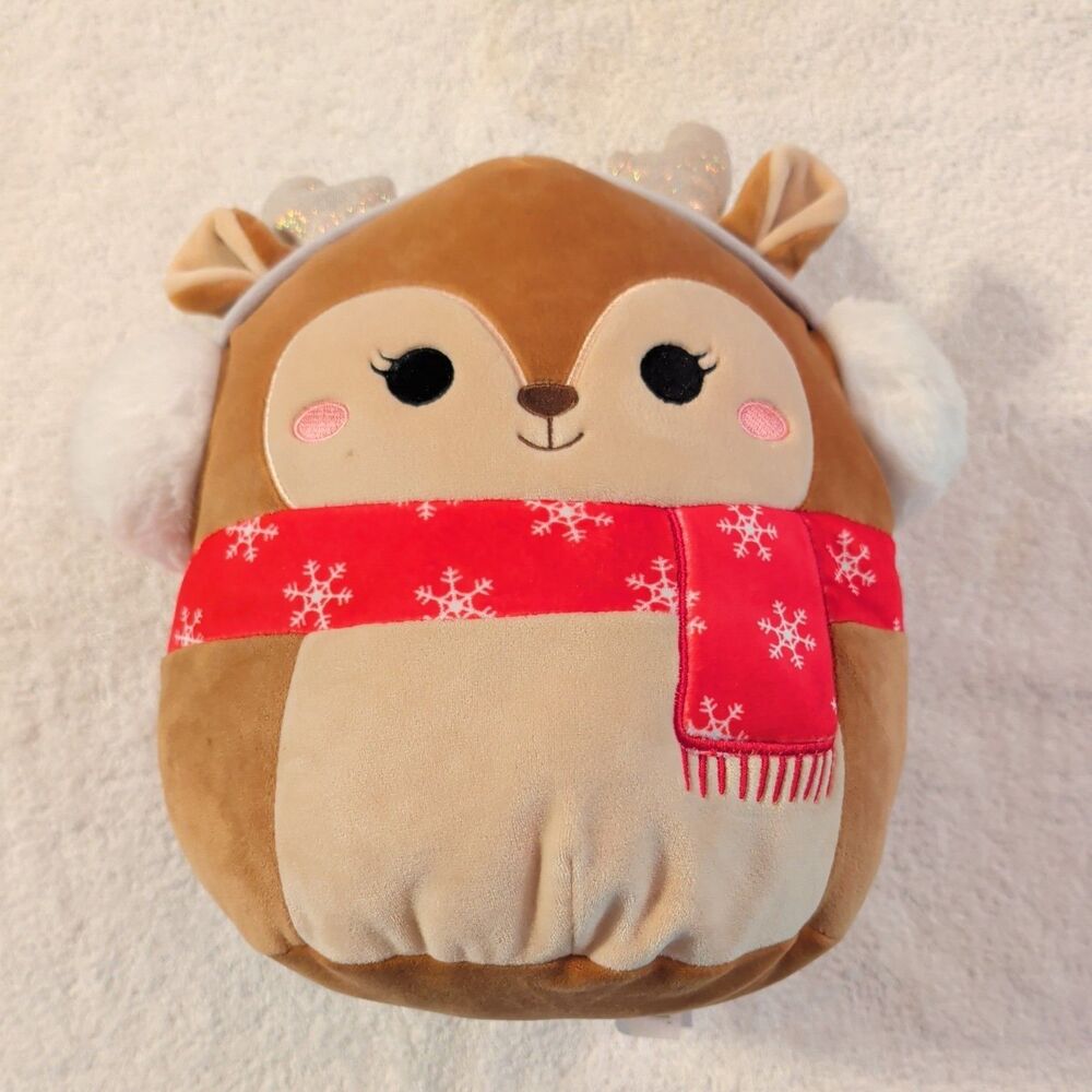 Squishmallow 12 In. "Darla" the Reindeer; w/ White Ear Muffs